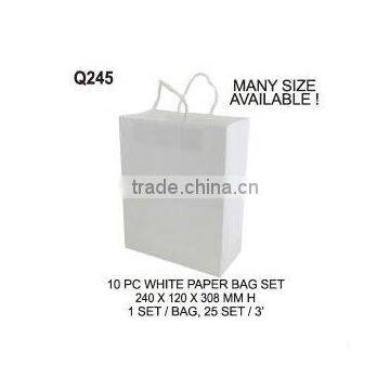 (Q245) 10 PC WHITE PAPER BAG SET