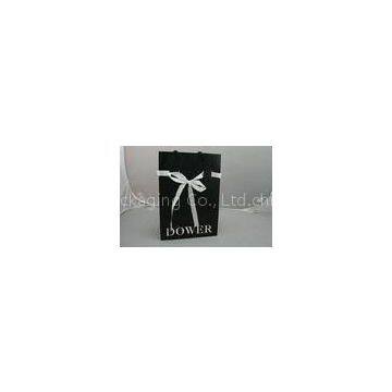 Custom Luxury Recycled Paper Shopping Bags With White Butterfly Ribbon For Gift / Jewelry / Apparel
