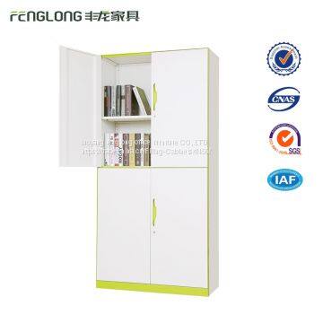 High Quality Steel 4 Door Two Tier Wardrobe / Metal Clothes Locker Cabinet for School Dorm photo-5