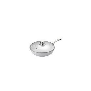 White Aluminum Cookware Frying Pan With Lid , Ceramic Coated