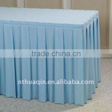 100% polyester table skirts for banquet wedding table linen table skirting cover