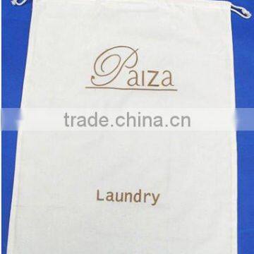 Eco-friendly Disposable Folding Hanging Cotton Hotel Laundry Bag