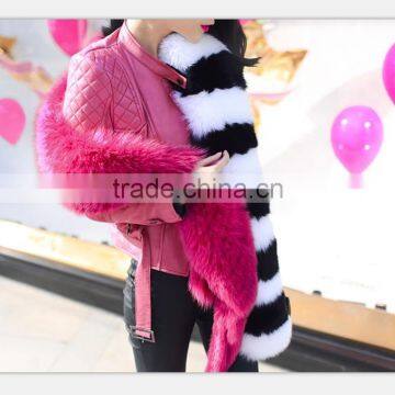 Popular Natural Fox Fur Scarf Collar Beautiful Genuine Fox Fur Cape Shawl