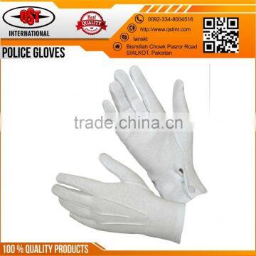 Classic White Nylon Cotton Formal Stretch Police Gloves for Women Mens