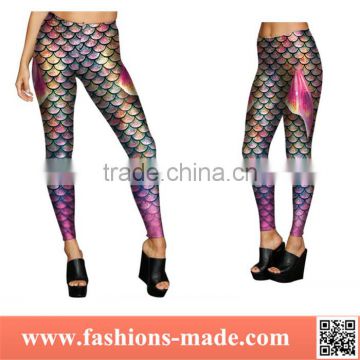 Fashion Hot Fish Fins Shiny Scale Patterns Leggings Girls Mermaid Tights