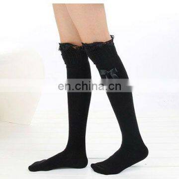 OEM Brown long lady cute elegant warm soft jacquard stocking tube,nylon tube stocking