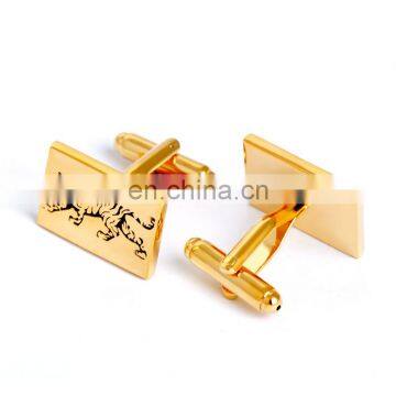 Gold Square Tiger Cufflinks Brand for Mens French Shirt photo-3
