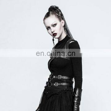 Punk Rave Gothic Black Chest Harness-top S-221 photo-2