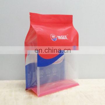 Transparent plastic square snack food packaging plastic zipper bag with clear pvc window