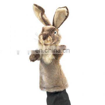 Lifelike book roles Mr.rabbit plush hand puppet