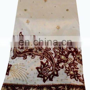 Crystal Stones Hand Work New Design Big George fabric Wrappers