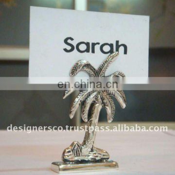 Silver Palm Tree Wedding Favor Place Card Holder