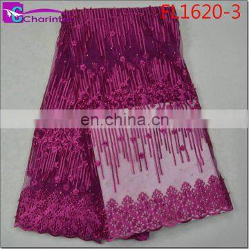 Hot Sale African Tulle Lace Fabrics FL1620 photo-3