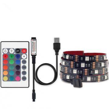 USB LED Strip 5050 RGB 24Key IR Remote / Mini 3Key controller TV Background Lighting RGB LED strip IP20 / IP65