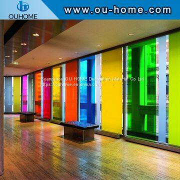 BT909 Building Window Pure Color Transparent Thin Glass Film Decorative photo-4