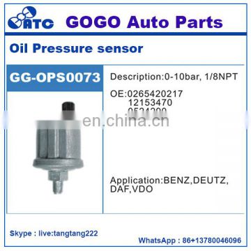 0-10Bar 1/8NPT Oil Pressure Sensor for Mercedes DEUTZ DAF VDO OEM 0265420217 12153470 0524290 29/10C/K