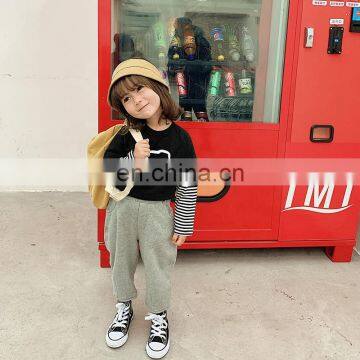 C1018/Spring False Two Piece High Quality Wholesale Fashionable t Shirt Girls Boutique Kids Top photo-2