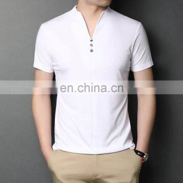 New design cotton v neck shirt and  polo t shirt man