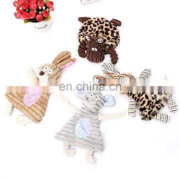 HOT HQPT-005 Manufacturer Wholesale Corduroy Cute Rabbit Hippopotamus Mouse Squeaky Dog Toy Plush