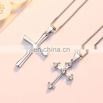 Wholesale Personalized Diamond Crystal Women silver 925 Sterling Silver Letter Initial Necklace