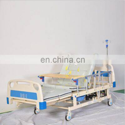 Electric manual nursing bed   home nursing full bending full turning with wheel nursing bed