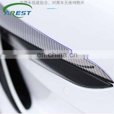 Sparkle Carbon fiber Front Fog Lamp Eyebrow Wind Knife decoration frame for Tesla Model 3 Protection cover strip modification