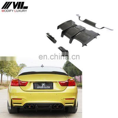 For BMW F82 M4 carbon rear diffuser rear Lip F80 M3 2014-2019