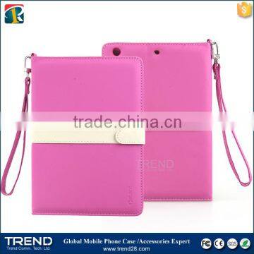 china supplier with belt folding leather flip case for ipad mini