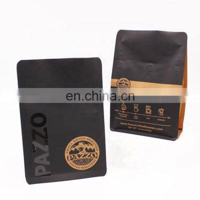 Custom printed foil flat bottom coffee bean packing 12oz printed coffee bag laminated mylar ziplock packaging bags