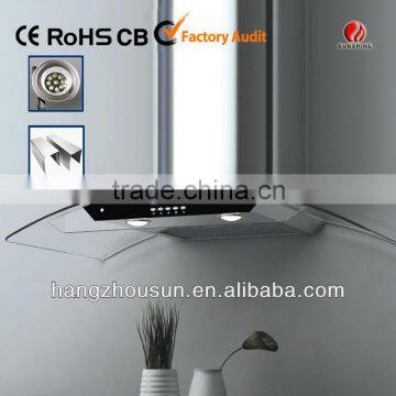 wall-mounted stainless steel range hood