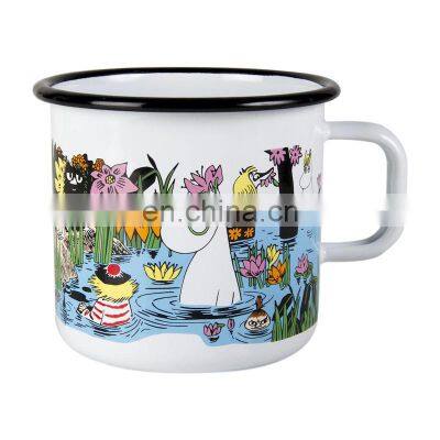 6cm 350ml 500ml colorful high quality custom classic 12oz sublimation enamel mug with OEM packing