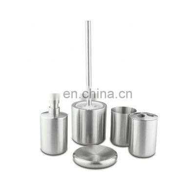 Household Stainless Steel Bathroom Accessories Set 5pcs For Hotel Use Bathroom Sets Bathroom Accessories