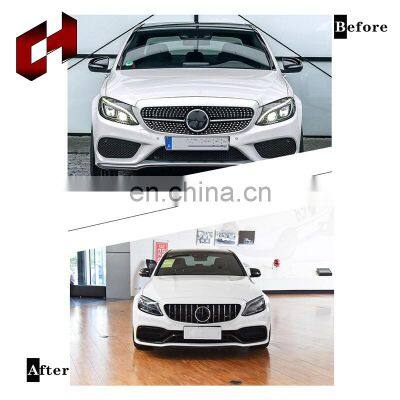 CH New Facelift Fashion New Car Modify Body Kit Pp Material Bumper Exhaust Pipe For Mercedes-Benz C Class W205 2015+ to C63 2019 photo-3