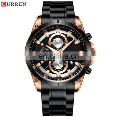 CURREN 8360 Latest Simple Men Watch Stainless Steel Chronograph Calendar Quartz Luminous Man Watch Sales Online
