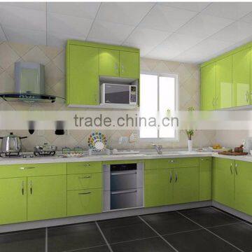 High glossy green lacquer kitchen cabinet CDY022