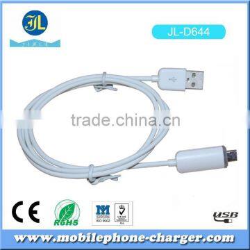 Fast Charging Data Cable Male A to Micro B USB 2.0 White Cable with Fashion Blue LED Light in Mobile Accessories