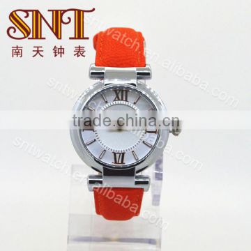 Promotion alloy watch leather watch with double layer dial