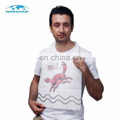 Restaurant Bibs Disposable Plastic+Paper Apron Bibs For Adults