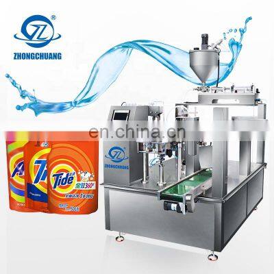 China Automatic Shaped Bag Doy Pouch Filling Packaging Machinery Viscous Soap Washing Liquid Detergent Doypack Packing Machine