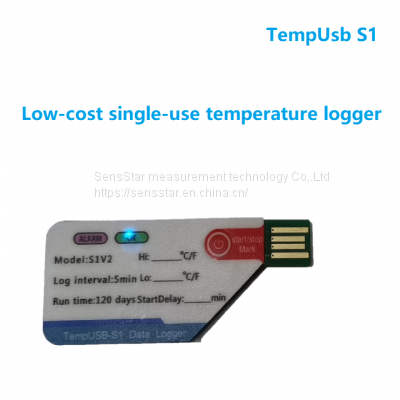 Low-cost EN12830 single-use temperature logger with automated PDF reports TempUsb S1