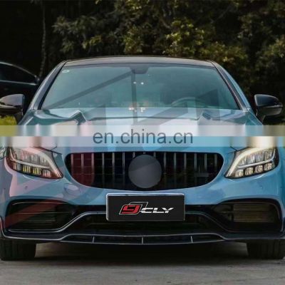 Genuine Amg Body Kits For Benz C Class W205 2015-2021 Modified C63 AMG Flat-angel Kits Front Car Bumper With Grille Fenders Hood