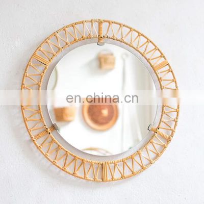 Wicker Round rattan mirror cheap wholesale