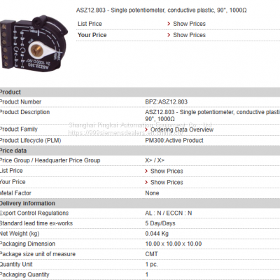 ASZ12.803  Siemens Single potentiometer conductive plastic