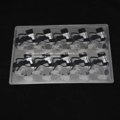 customized PET blister trays clear recycable blister packing stock plastic containers material PVC