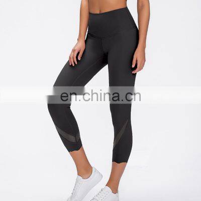 Top Quality Nylon Spandex Nude Feeling Women Yoga Wear Custom 3/4 Length Training Yoga Pants photo-5