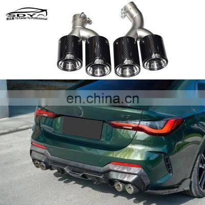 G22 G23 G26 Rear Diffuser Exhaust Pipe Upgraded Stainless Steel Carbon Fiber Exhaust Tip For BMW 4 Series G22 G23 G26