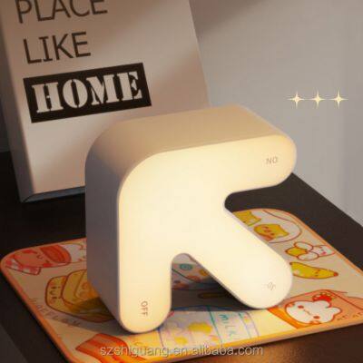 Wholesale Cute  USB Rechargeable LED Night Light 7 RGB Colors Warmth LED with Touch Control Reverse Arrow Design Bedside Gift