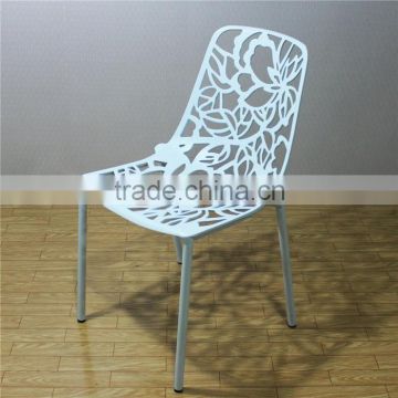 Global trading high 80.7cm aluminum flower back outdoor chair