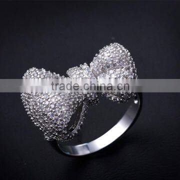 Top Quality Jewelry Dongguan Factory CZ Jewelry Bow Tie Shape Fine Set Women Ring photo-2