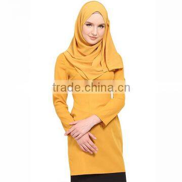 2016 Spring New Design Ladies Islamic clothing Muslim blouse malaysia tops